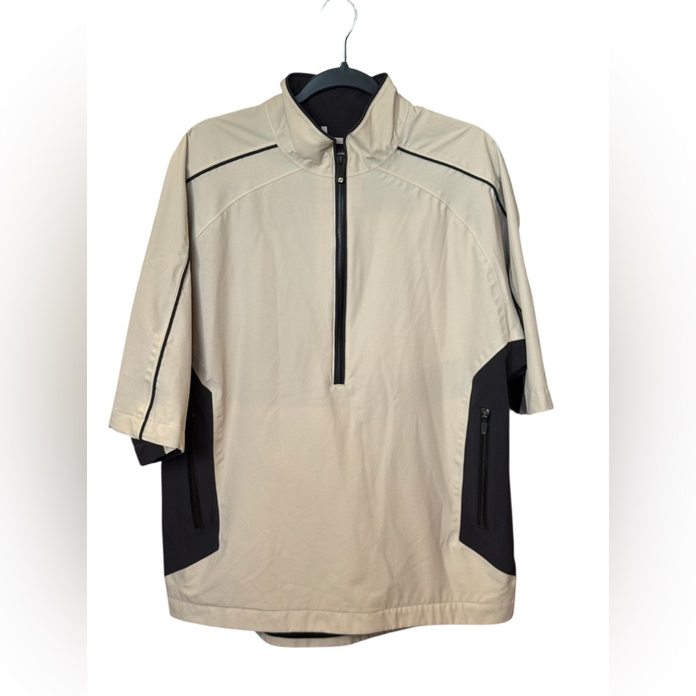 FootJoy DryJoys Tour Collection Golf Rain Jacket Beige Black M - Picture 7 of 7